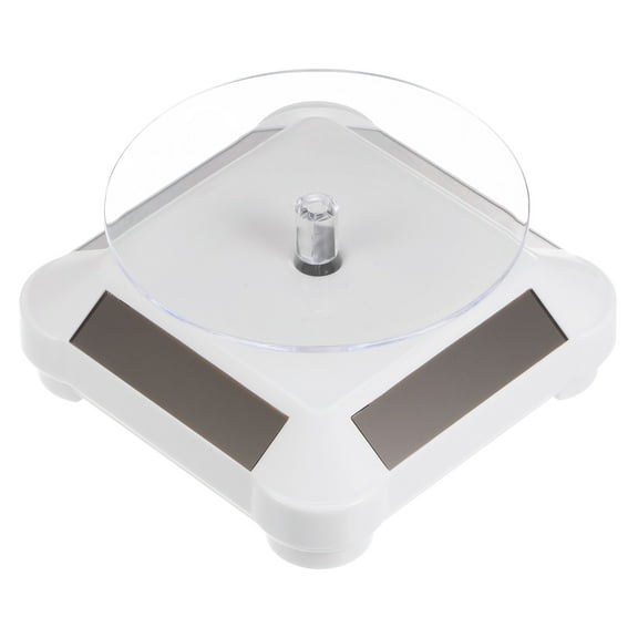 Solar Display Stand Turntable 360 Rotating ABS, White