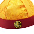 thumbnail image 4 of Sombrero de príncipe heredero, sombrero de emperador Qing, sombrero Oriental chino de satén, sombrero de propietario para fotografía, Fiesta Temática, Amarillo Rojo 58cm, 4 of 8