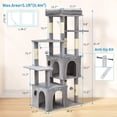 thumbnail image 4 of 61" Multi-Level Cat Tree for Indoor Cats, Heavy-Duty Tower for Large Adult & Maine Coon Cats with Oversized Perch, Dual Condos, 4 of 8