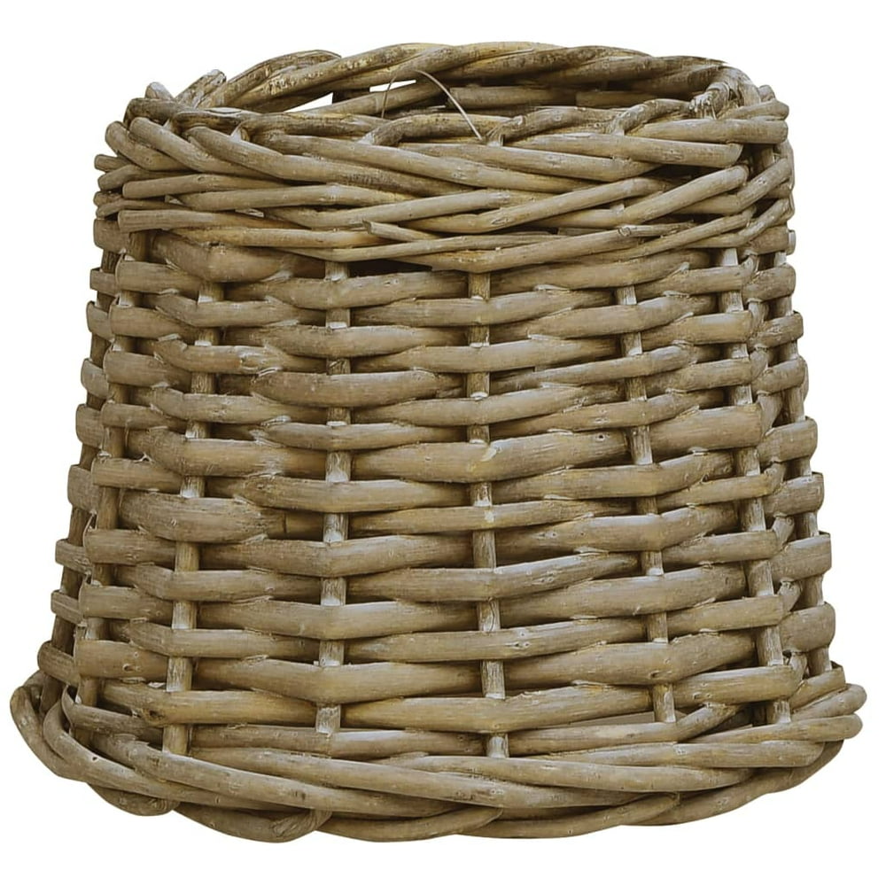 vidaXL Lamp Shade Wicker Brown/White Home Light Shape Rattan Cover