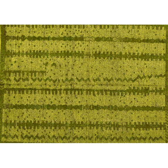 Ahgly Company Indoor Rectangle Oriental Yellow Modern Area Rugs, 5' x 7'