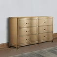 thumbnail image 5 of Benzara BM171584 36 x 63 x 18 in. Pine Wood Spacious 6- Drawer Dresser, Gold, 5 of 5