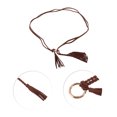 thumbnail image 4 of Unique Bargains 1 Pc Adjustable Waist Belt Bohemian Tie Belt Bohemian Round Ring Pattern Brown, 4 of 5