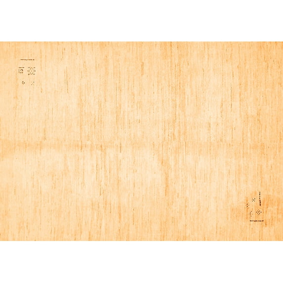 Ahgly Company Indoor Rectangle Solid Orange Modern Area Rugs, 7' x 10'