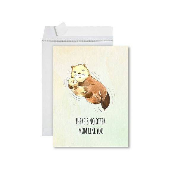 Koyal Wholesale Funny Mother's Day Jumbo Card With Envelope, There's No Otter Mom Like You, Set of 1