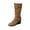 Brown, variant on Brown Women'S Knee High Boots Round Toe Slouch Design Side Zipper Wedge Heel Thick Sole Winter Wear Comfortable Casual Daily Wear Size 39