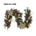 thumbnail image 2 of 6ft Christmas Garland with 20 LED Lights, Prelit Artificial Wreath with Ball Ornaments Pine Cones Ribbons, 2 of 9