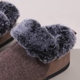 thumbnail image 3 of Zapatos algodón con tacón y cuello piel fieltro neutro zapatos interior invierno color burdeos cómodo invierno con viscoelástica (marrón 40-41), 3 of 9