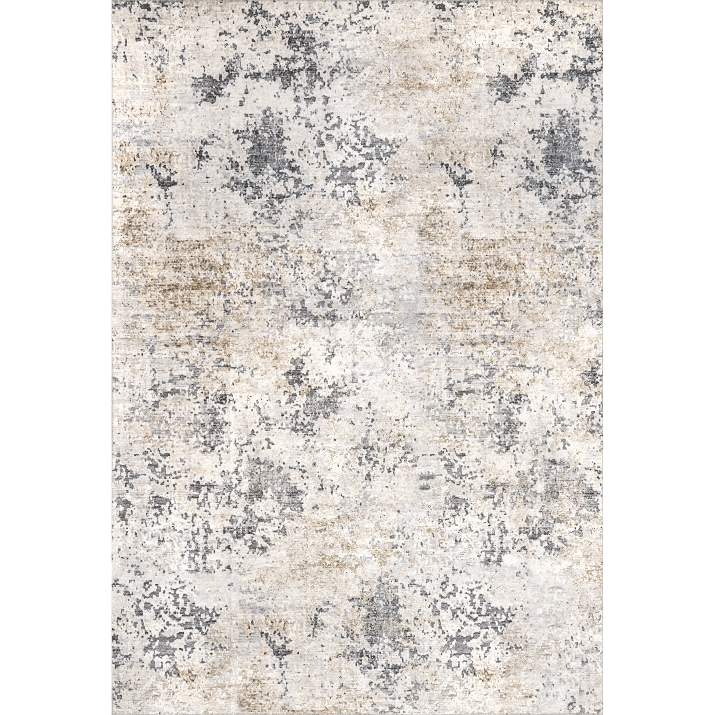 nuLOOM Danae Abstract Machine Washable Area Rug, 4' x 6', Ivory
