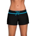 thumbnail image 1 of Women Adjustable Drawstring Swim Shorts with Brief Lining Design Ladies Swimwear Board Shorts, 1 of 8