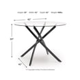 thumbnail image 7 of Signature Design by Ashley Pharwynn Round Glass Dining Table Only - Modern Black Metal Base - 42" Diameter, 7 of 7