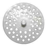 LARSEN SUPPLY CO. INC. 02-4021 WHITE PLASTIC SINK STRAINER Larsen Supply 02-4021 Plastic Disposal Sink Strainer - White