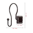 thumbnail image 6 of Utopia Alley Shower Hooks - Double Shower Curtain Rings for Bathroom - Rust Resistant Shower Curtain Hooks for Shower Curtain - Shower Curtain Rings with Crystal Design - Set of 12, Oil Rubbed Bronze, 6 of 11