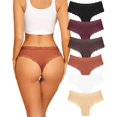thumbnail image 1 of Bragas brasileñas de algodón Sth Big para mujer, sexy, encaje, suave y transpirable, ropa interior atrevida de algodón para mujer, paquete de 6 unidades (6A, grande), 1 of 5