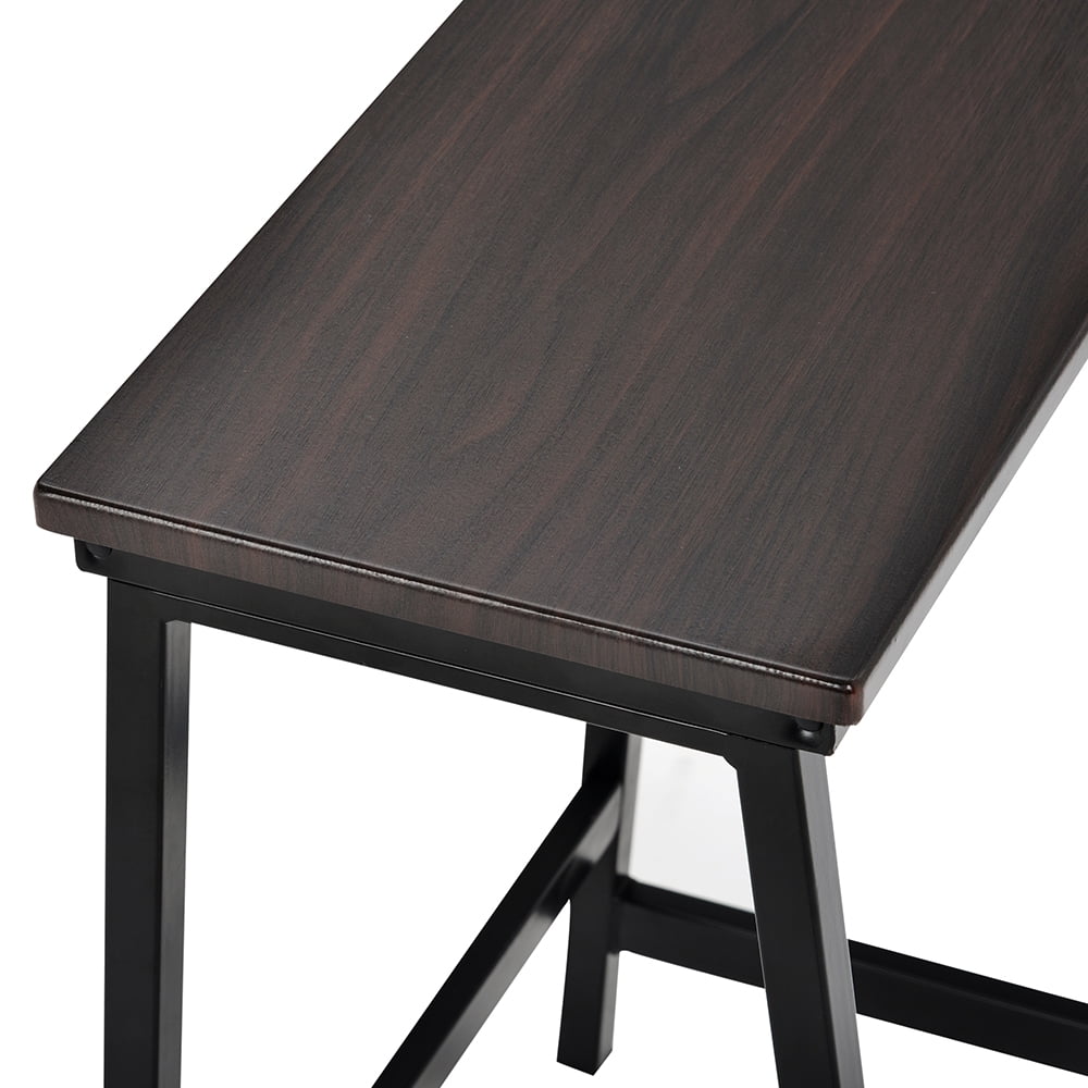 Kepooman 5 Piece Counter-Height Table Set with Wine Rack and Glass Holder, Dark Brown Kepooman 5 Piece Counter-Height Table Set with Wine Rack and Glass Holder, Dark Brown