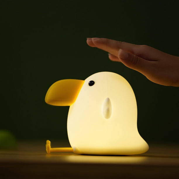 1 pieza de luz nocturna para niños, bonita lámpara USB de silicona para guardería de pájaros para bebés y niños pequeños, luz nocturna de animales para dormitorio de niños y niñas JAMW Sencillez