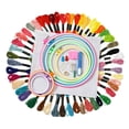 thumbnail image 3 of Kit de bordado que incluye hilos multicolor, aros de bordado y herramientas para principiantes 6 aro de plástico + hilo de 100 colores, 3 of 9