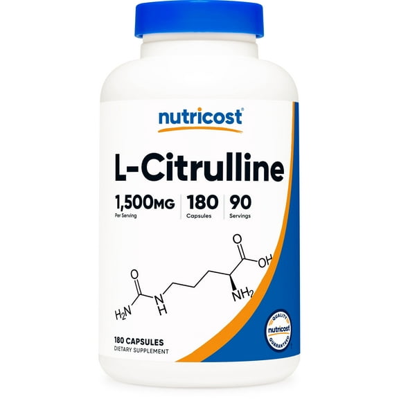 Nutricost L-Citrulline 1500mg, 180 Capsules - Gluten Free & Non-GMO Supplement