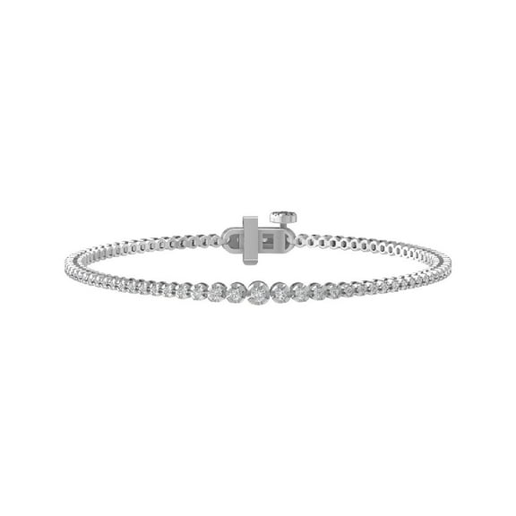 ARAIYA FINE JEWELRY 10K White Gold Lab Grown Diamond Tennis Bracelet (1 cttw, D-E Color, VS Clarity) 7"