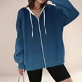 thumbnail image 2 of WRKEKC Womens Zip Up Hoodie Gradient Print Raglan Sleeve Hooded Sweatshirt with Drawstring Side Pockets Long Sleeve Fall and Winter Outerwear, 2 of 4