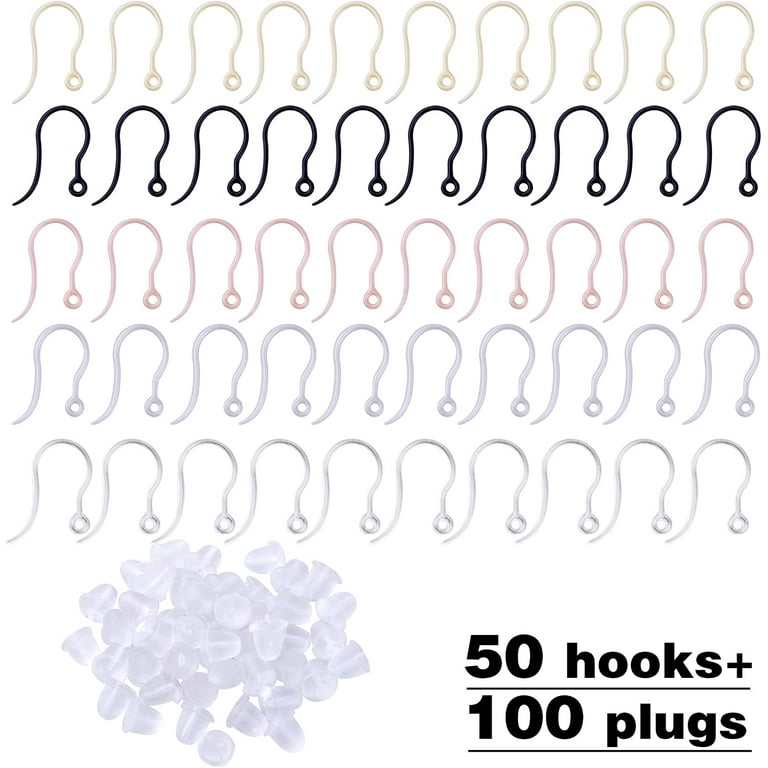 100Pcs Earrings Hooks Set Earring Backs Fish Hook for DIY Jewelry Making