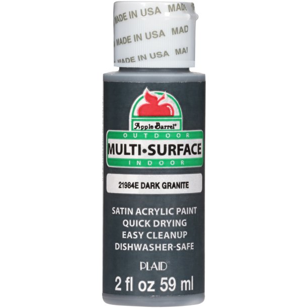 Apple Barrel 21984E Multisurface Craft Paint, Dark Granite, 2 fl oz