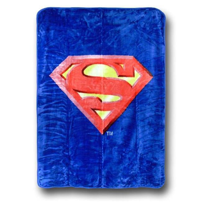 DC Superman Logo Luxury Royal Plush Baby Size Blanket Super Soft 43x51 Inches 
