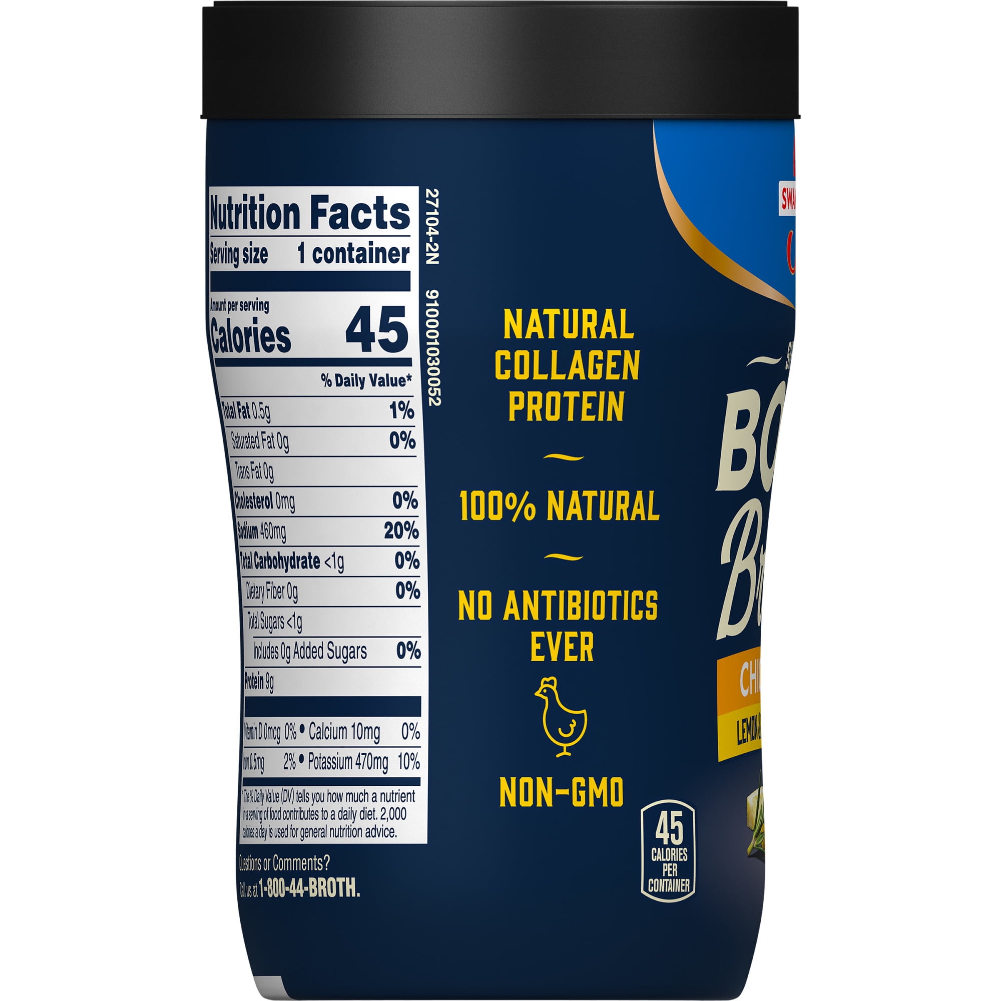 Swanson Sipping Bone Broth, Chicken Bone Broth with Lemon & Rosemary, 10.75 Ounce Sipping Cup