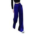 thumbnail image 3 of Txlixc Pantalones de terciopelo de piernas anchas para mujeres, pantalones elásticos casuales de cintura alta y ancha Txlixc  moda, 3 of 5