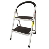 StepUp Heavy Duty Steel Reinforced Folding 2 Step Ladder Stool - 330 lbs Capacity