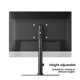 thumbnail image 3 of Soporte de escritorio para monitor de 14 a 27 pulgadas con brazo articulado, base grande, altura ajustable y estable, incluye soporte y base de almacenamiento para escritorio., 3 of 5