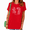 Red, variant on UNISHE Women's Retro Script Graphic Short Sleeve T-Shirts White Bold Lettering Tops