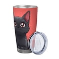 thumbnail image 2 of Cauagu Cute Black Kitten Cartoon Pattern 20oz Tumbler,Stainless Steel Vacuum Insulated Tumbler with Lid Insulated Coffee Mug Thermal Cup with Splash Proof Sliding Lid-Without Straw, 2 of 8