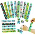 thumbnail image 2 of 36 Uds pulseras Slap para niños pulsera a presión de dinosaurio para niños rellenos de bolsas de fiesta para regalos de cumpleaños de Navidad bolsas de fiesta, 2 of 14