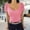 Pink, variant on Women's Crew Neck Short Sleeve Tops Slim Fit Ribbed Knit T Shirt Womens Polyester Spandex Shirt Long Sleeves T Shirts for Women dish Top Tee Shirt Women Graphic Short Sleeve T Shirts Women