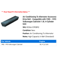 thumbnail image 2 of Air Conditioning To Alternator Accessory Drive Belt - Compatible with 1985 - 1993 Volkswagen Cabriolet 1.8L 4-Cylinder GAS 1986 1987 1988 1989 1990 1991 1992, 2 of 2