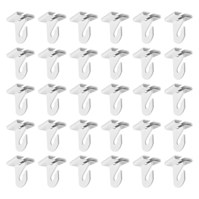 Ganchos de techo colgante Uxcell, clips de riel T de metal para losetas de techo suspendido, ganchos para colgar plantas y decoraciones, 30 piezas
