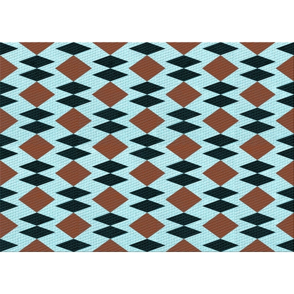 Ahgly Company Machine Washable Indoor Rectangle Transitional Blue Lagoon Blue Area Rugs, 4' x 6'
