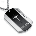 thumbnail image 3 of Men's Stainless Steel Cross Dog Tag Necklace - Philippians 4:13 / Proverbs 4:23 / Joshua 1:9 Engraved Religious Pendant, Faith Jewelry for Men, Trendy Streetwear Accessory for Daily Wear, Baptism & B, 3 of 4