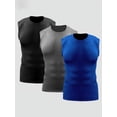 thumbnail image 3 of Men's Compression Vests (3-Pack) Moisture-Wicking, Quick-Drying Fit for Fitness and Fitness Training, 3 of 7