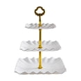 thumbnail image 2 of Cupcake Stand Cookie 3 Tier Display Plate Centerpiece Cake Stand Fruits Snack Serving Tray Dessert Stand for Party Baby Shower White, 2 of 8