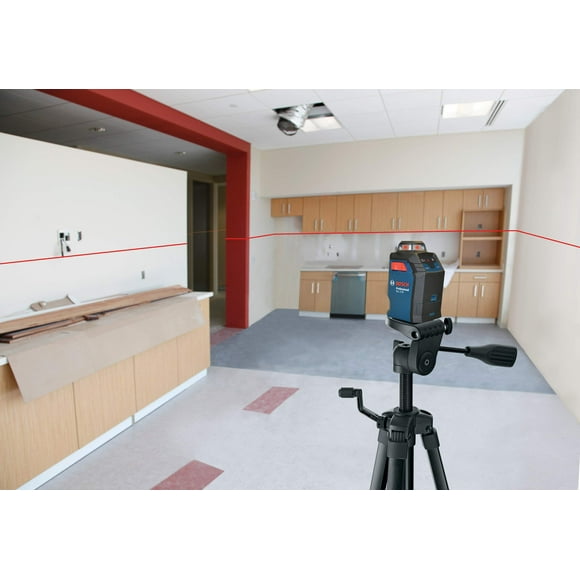 Bosch GLL2-20 65ft Self-Leveling 360 Degree Horizontal Cross Line Laser Level with Mount and Carrying Pouch