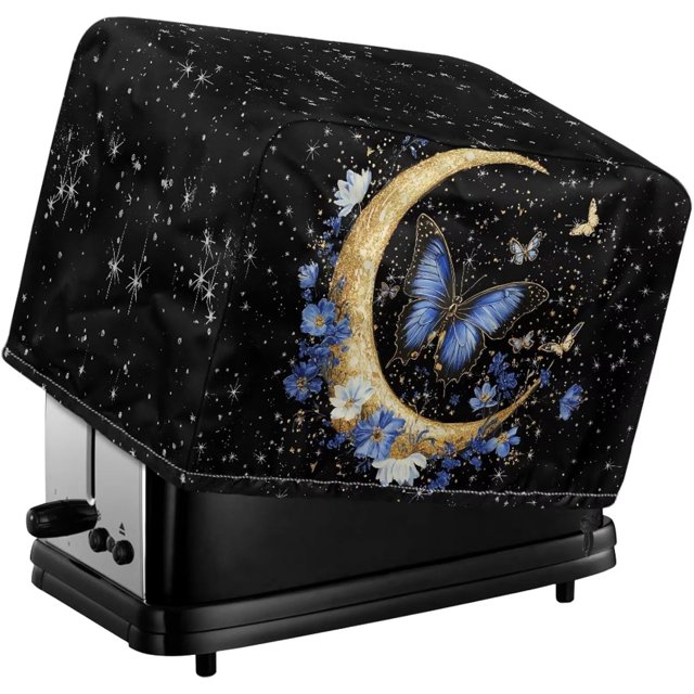 Butterfly Moon Toaster Cover Bread Maker Dust Covers with Top Handle Toaster Cover Accessories with Handle Kitchen Small Appliance Dust Covers
