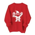 thumbnail image 5 of Fall Fashion Must Haves Round Neck Christmas Print Pullover Sweatshirt Long Sleeve Holiday Top for Women Women Fall Clothes, 5 of 5