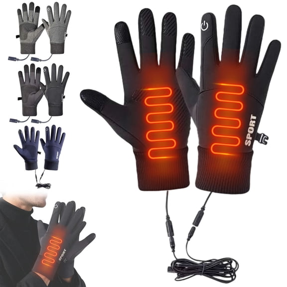 RBCKVXZ Heated Gloves For Men Women Mittens Touchscreen Waterproof USB Winter Gloves for Driving Cycling Hunting Hiking