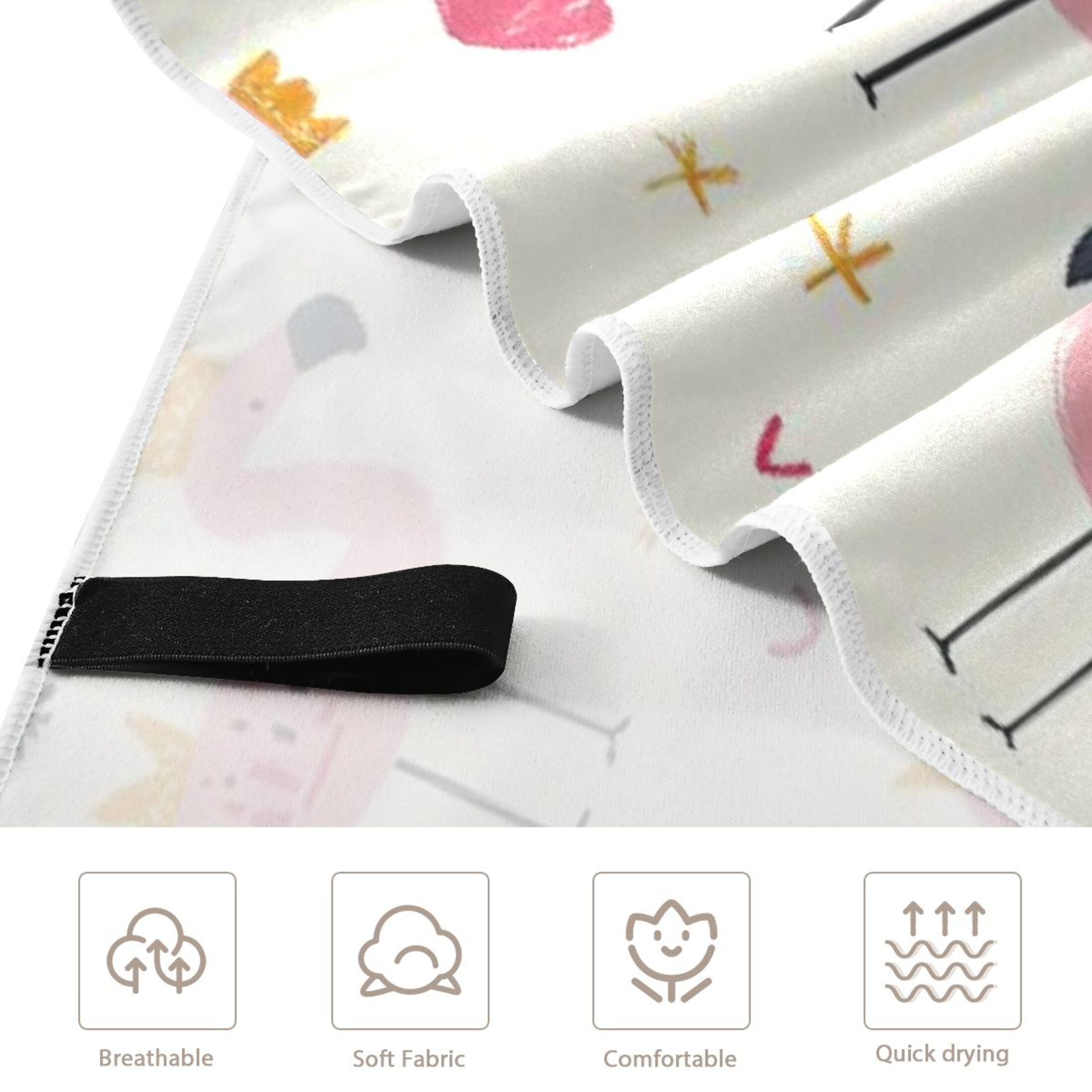 Qxltty Cute Pink Flamingos Crowns Hearts Beach Towel Sand Free Bath Towel Absorbent Quick Dry Soft Lightweight Blanket for Travel Gym Camping 71x31in