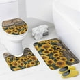 thumbnail image 4 of 4Pcs Rustic Farmhouse Shower Curtain Set with Rugs, Toilet Lid Cover and Bath Mat, Yellow Sunflower Rustic Floral Bathroom Curtains Decor Shower Curtains, 72" x 72", 4 of 8