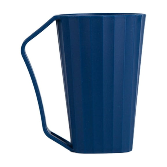 Lilixerw Toothbrush Cup with Handle,Dark Blue Bathroom Supplies for Home & Dorm,Mouthwash Cup,Multi-Use Plastic Cup,4.7Inch