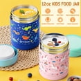 thumbnail image 6 of Lunch Box Set with Bento Box, Stainless Steel Vacuum Thermo Food Jar, Ice Pack, Utensils, Portable Insulated Lunch Bag for School, Travel, Office (White Dinosaur), 6 of 9