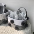 thumbnail image 6 of Tuphregyow 3-Piece Set of Decorative Woven Cotton Rope Storage Baskets for Desk, Home, or Office - Ideal for Organizing Snacks, Keys, Cosmetics, Toys, and Small Items Gray, 6 of 9